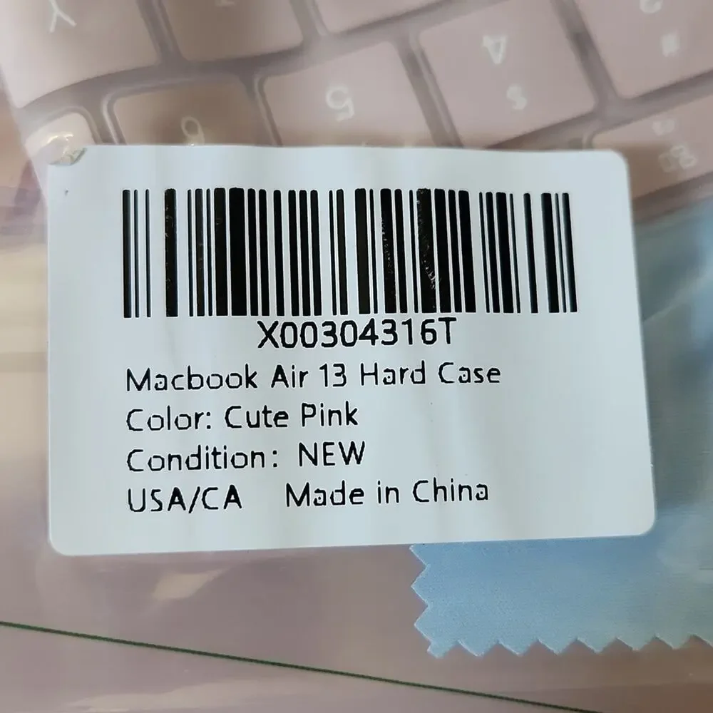 Pink Hard Case Set MacBook‎ 13 Inch Screen & 2 Keyboard Protectors School NWT